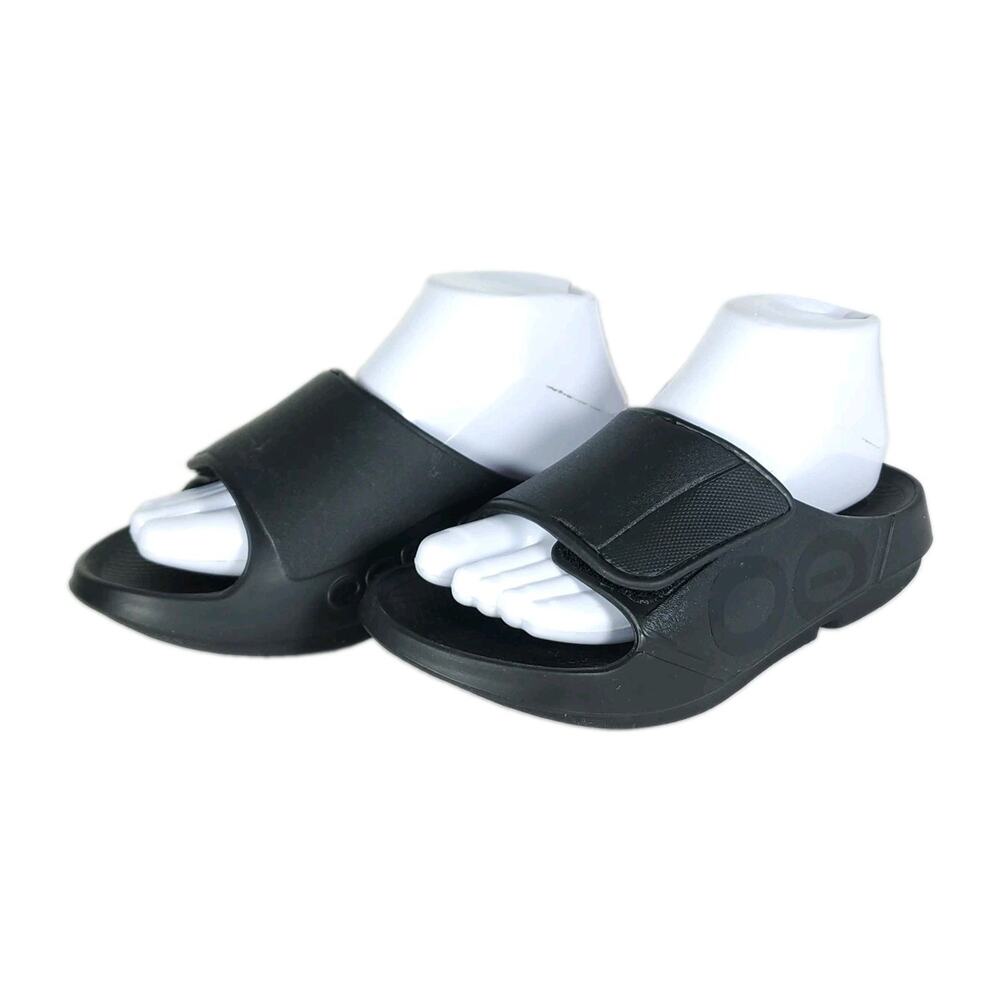 Oofos Sport Flex Women's US7 Matte Black Comfort Slide Sandals